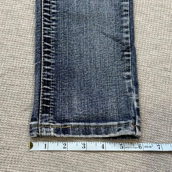 Reign Womens Blue Denim Skinny Leg Jeans Low Rise Stretch Pockets Size Curvy 3 - Picture 13 of 14